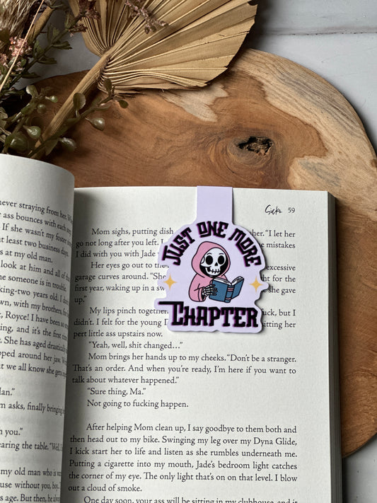 Just one more chapter  magnetic bookmarks, laminated bookmark, funny bookmark, book lovers gifts, gift for her